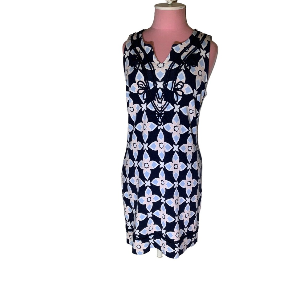 Crown & Ivy Navy Floral Shift Dress Sz XS